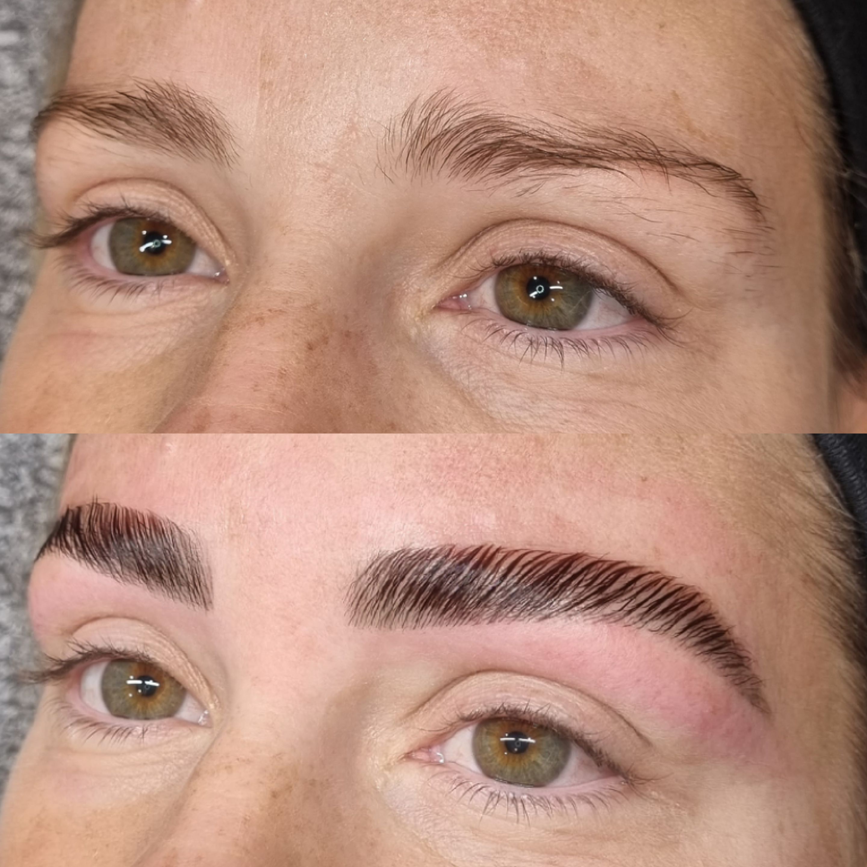 Brow wax and tint before and after